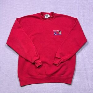 VTG Lee Heavyweight Red Indian Creek Braves Sweatshirt Mens Medium Embroidered